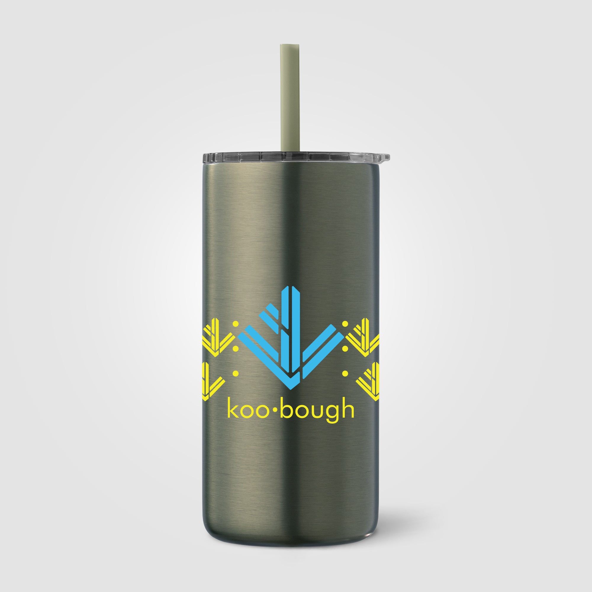 Borealis Recycled Stainless Steel Straw Tumbler - 16 oz. - ColorJet-zoom-3