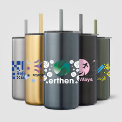 Image of the Borealis Recycled Stainless Steel Straw Tumbler - 16 oz. - ColorJet promotional product, SKU WGG-C.