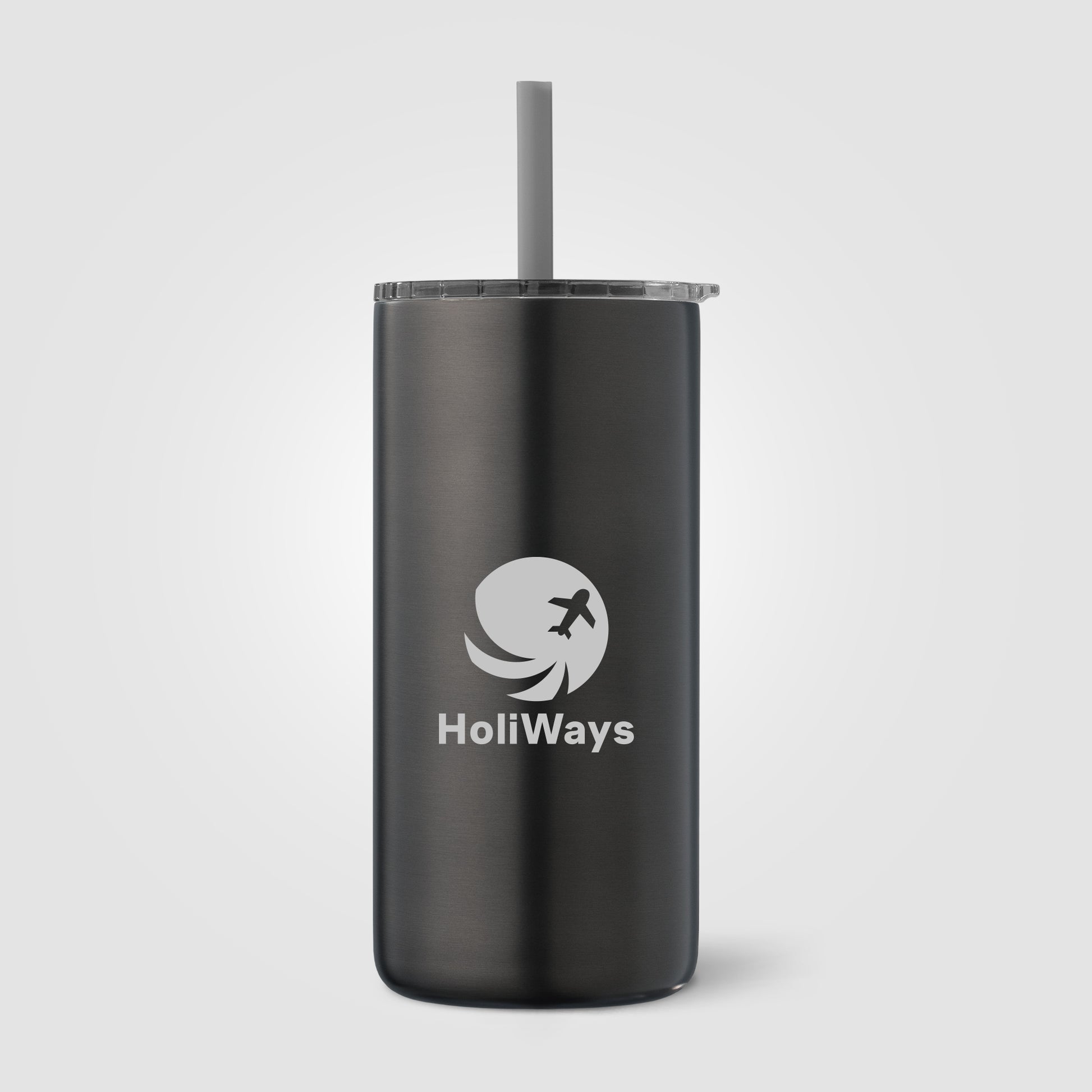 Borealis Recycled Stainless Steel Straw Tumbler - 16 oz. - Laser-2