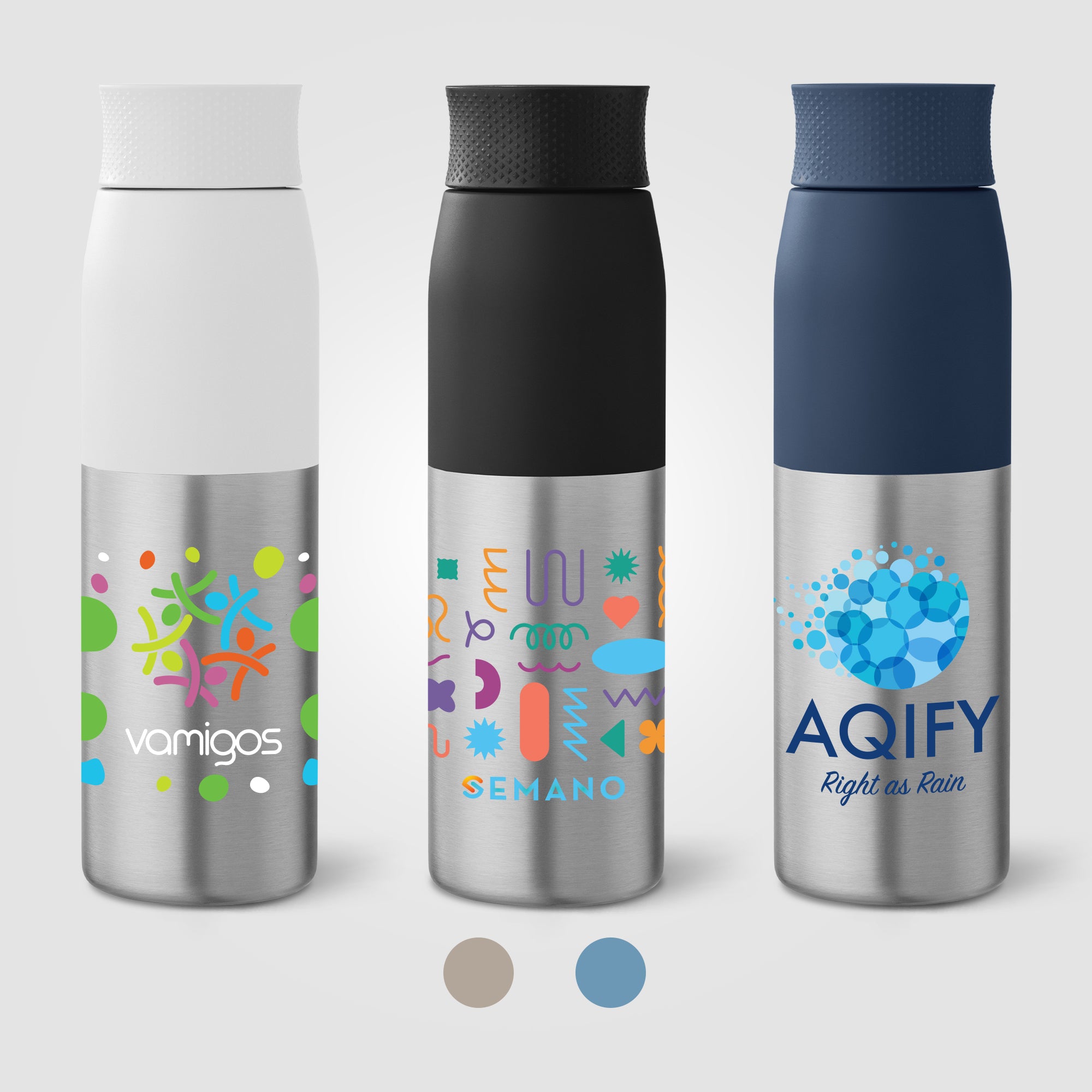 Image of the Borealis Recycled Stainless Steel Twist Lid Bottle - 22 oz. - ColorJet promotional product, SKU WGH-C.