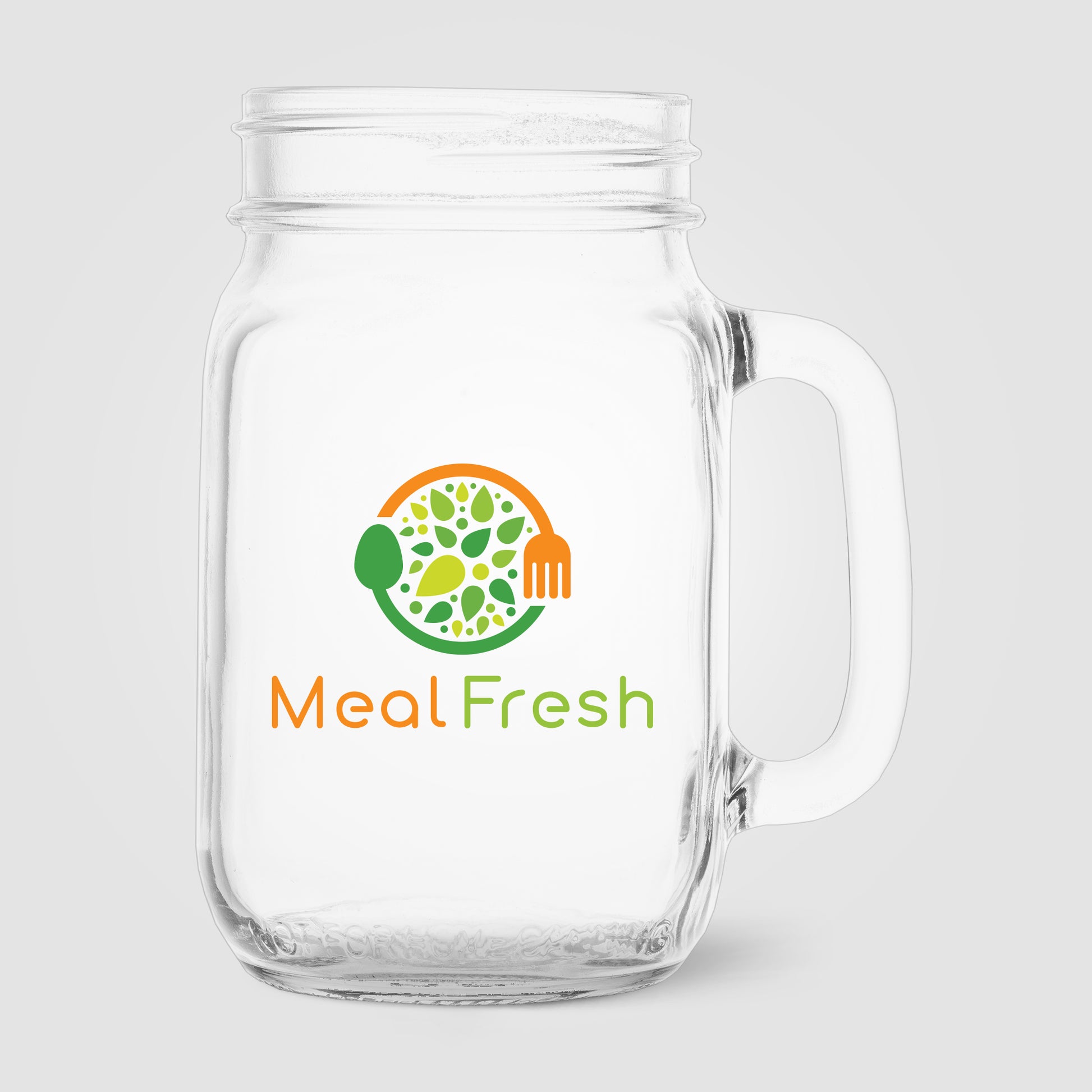 Image of the Root Handled Jar Glass - 16 oz. - ColorJet promotional product, SKU WJM-C.