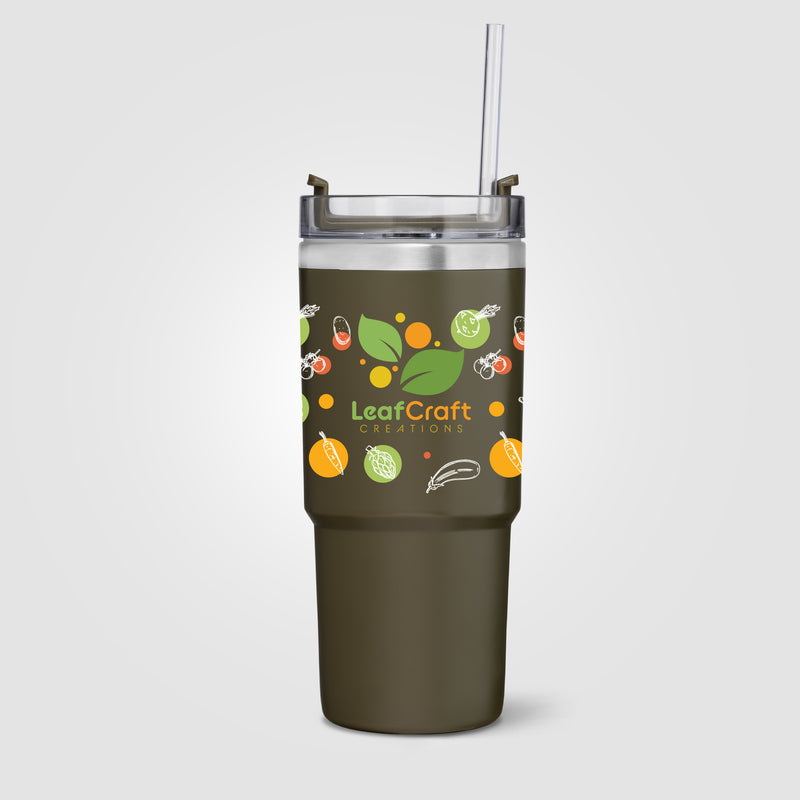 Rime Recycled Stainless Steel Double Wall Leakproof Straw Tumbler - 25oz - ColorJet-zoom-