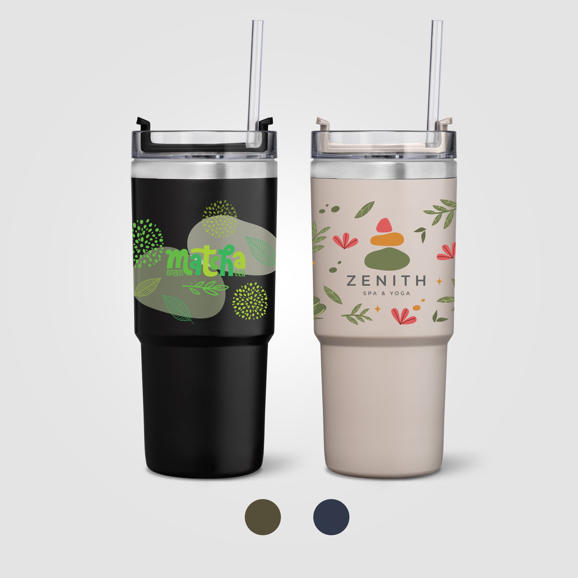 Image of the Rime Recycled Stainless Steel Double Wall Leakproof Straw Tumbler - 25oz - ColorJet promotional product, SKU WJT-C.