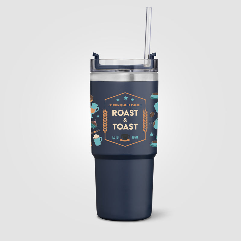 Rime Recycled Stainless Steel Double Wall Leakproof Straw Tumbler - 25oz - ColorJet-zoom-