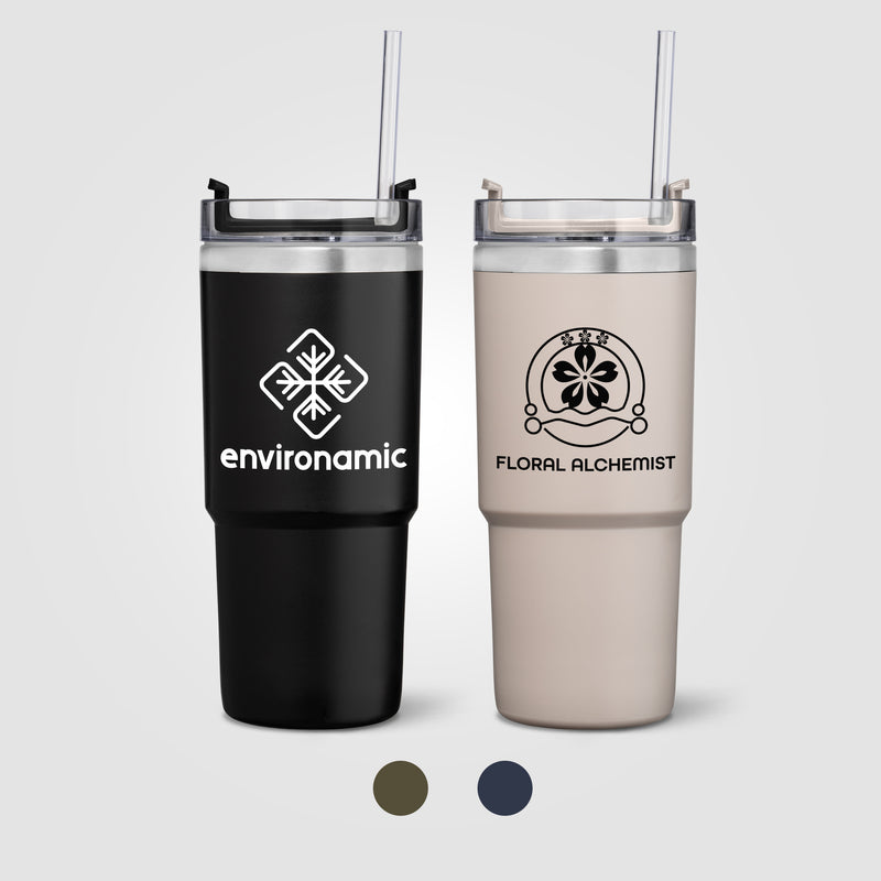 Rime Recycled Stainless Steel Double Wall Leakproof Straw Tumbler - 25oz-zoom-