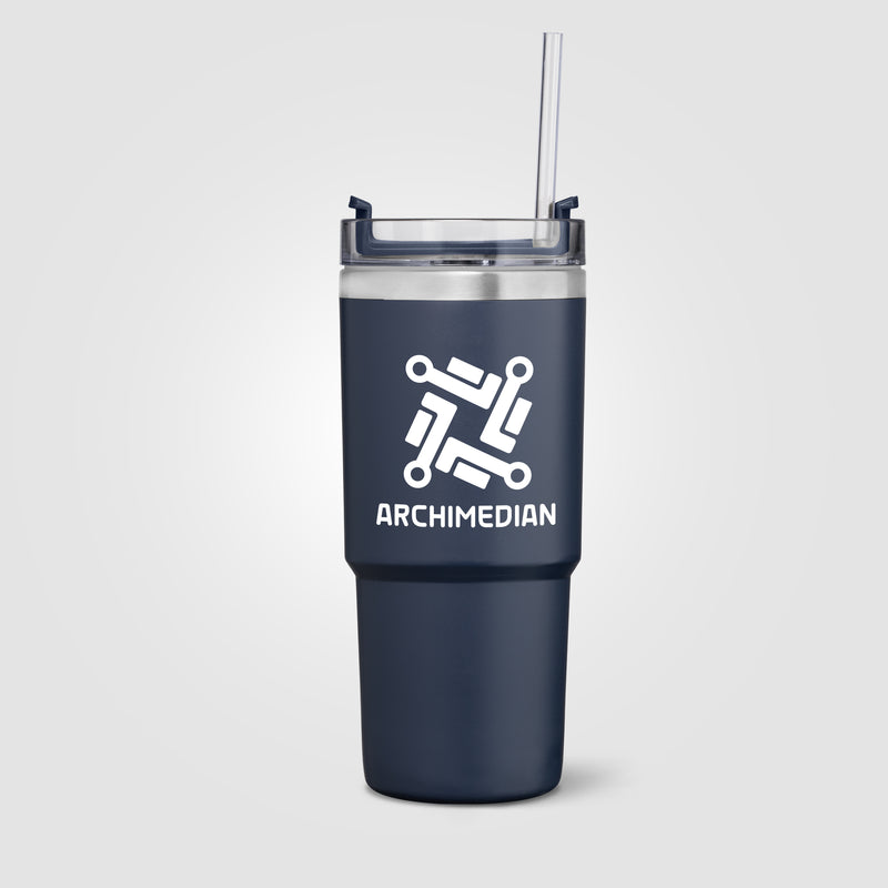 Rime Recycled Stainless Steel Double Wall Leakproof Straw Tumbler - 25oz-zoom-