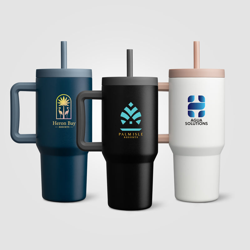 Grosche Aspen Stainless Steel Triple-Wall Insulated Straw Mug - 32oz -ColorJet-zoom-