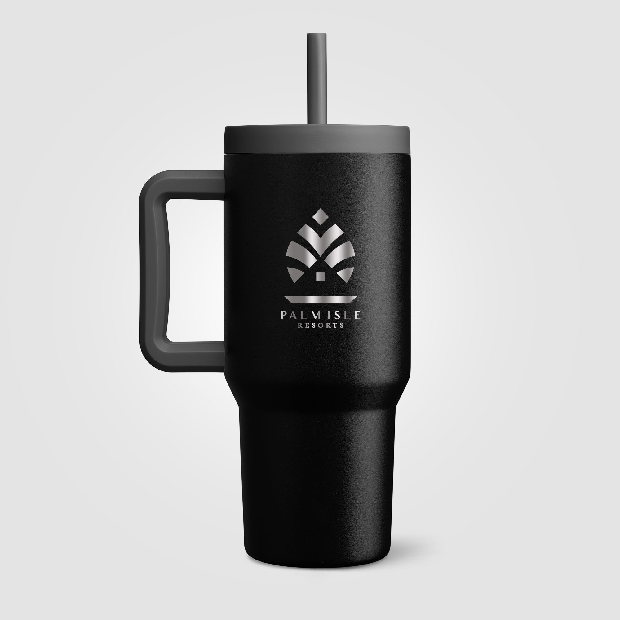 Grosche Aspen Stainless Steel Triple-Wall Insulated Straw Mug - 32oz -Laser Engraved