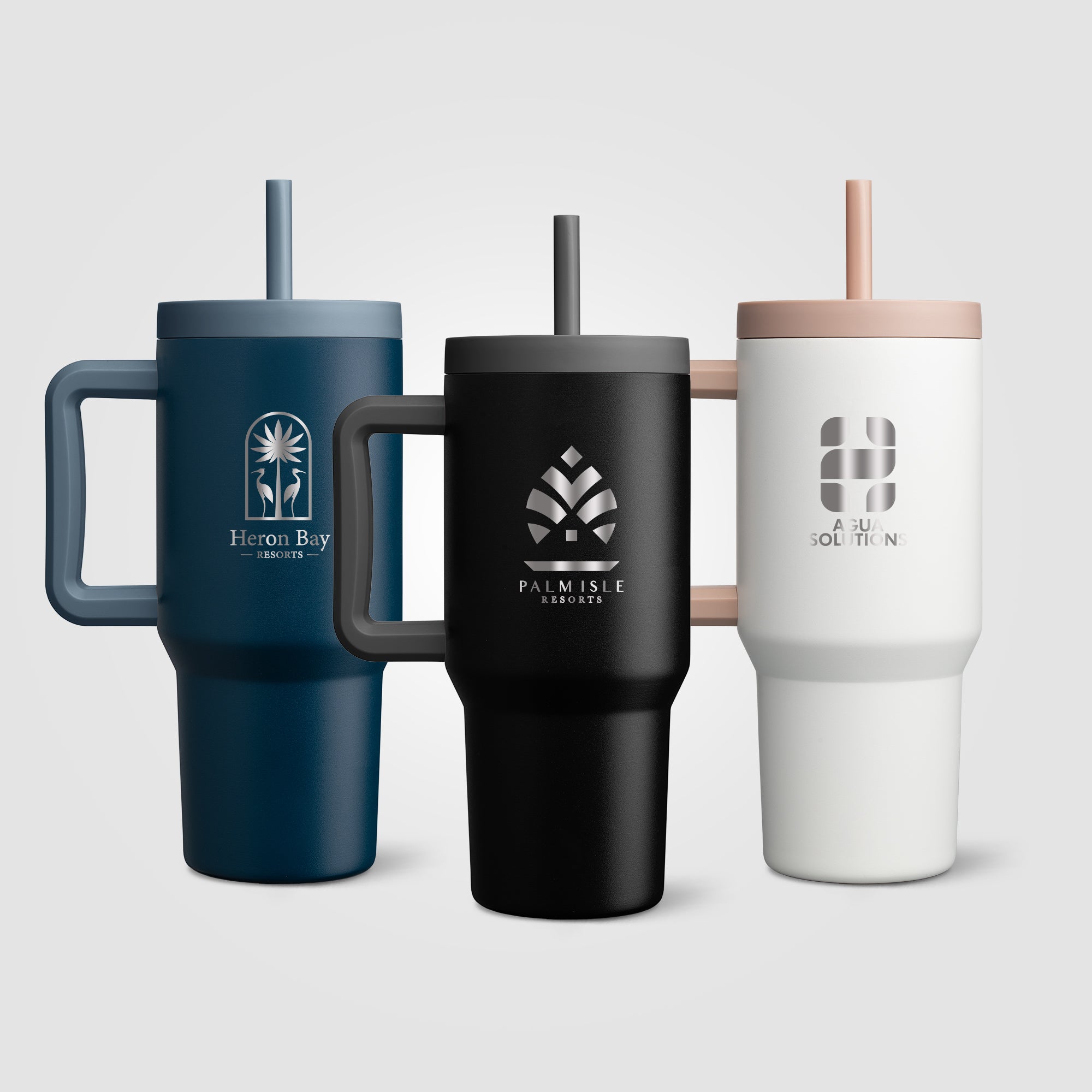 Image of the Grosche Aspen Stainless Steel Triple-Wall Insulated Straw Mug - 32oz -Laser Engraved promotional product, SKU WJU-L.