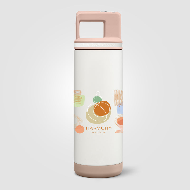 Grosche Alpine Stainless Steel Removable Straw Flip n' Sip Bottle - 20oz -ColorJet-zoom-