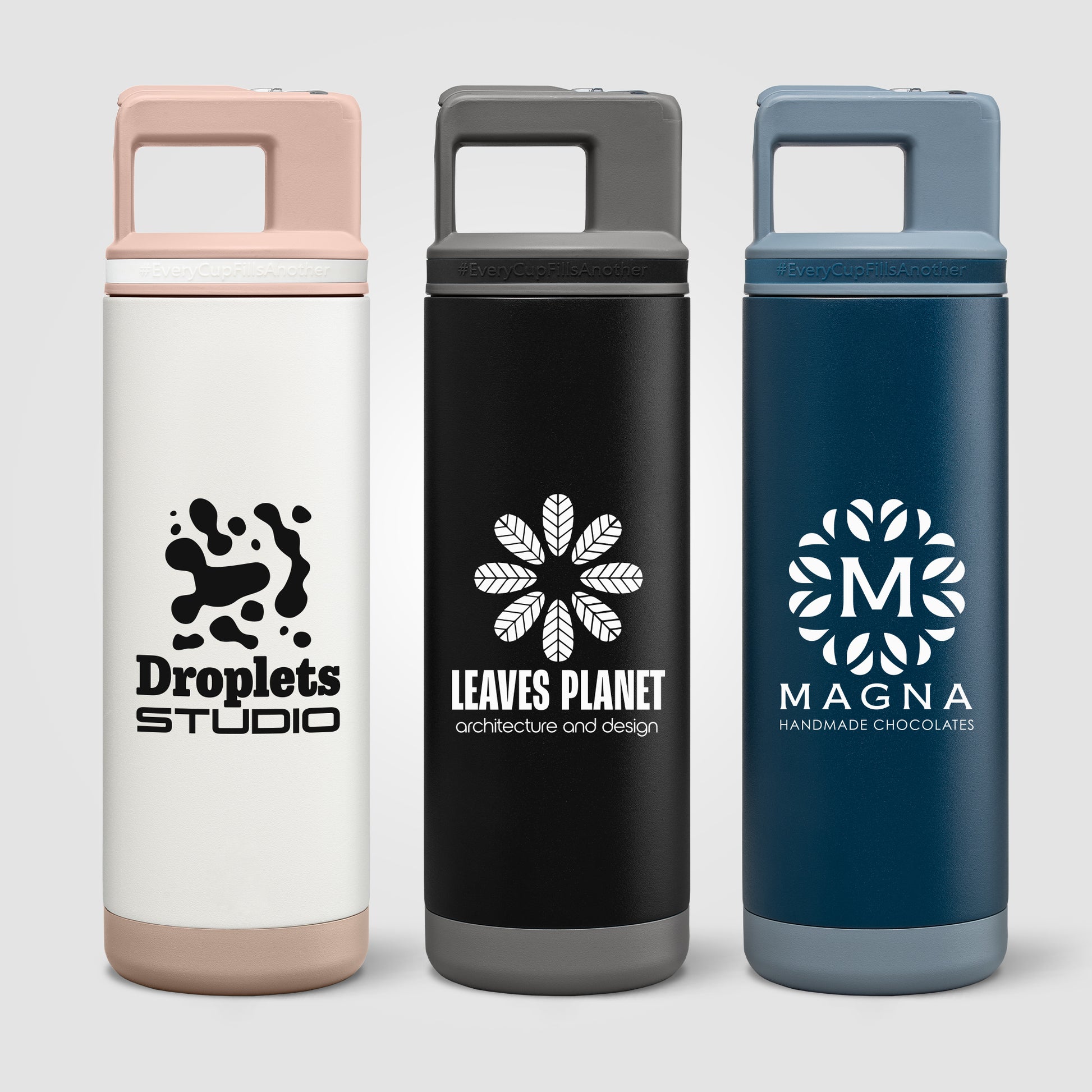 Image of the Grosche Alpine Stainless Steel Removable Straw Flip n' Sip Bottle - 20oz promotional product, SKU WJW.