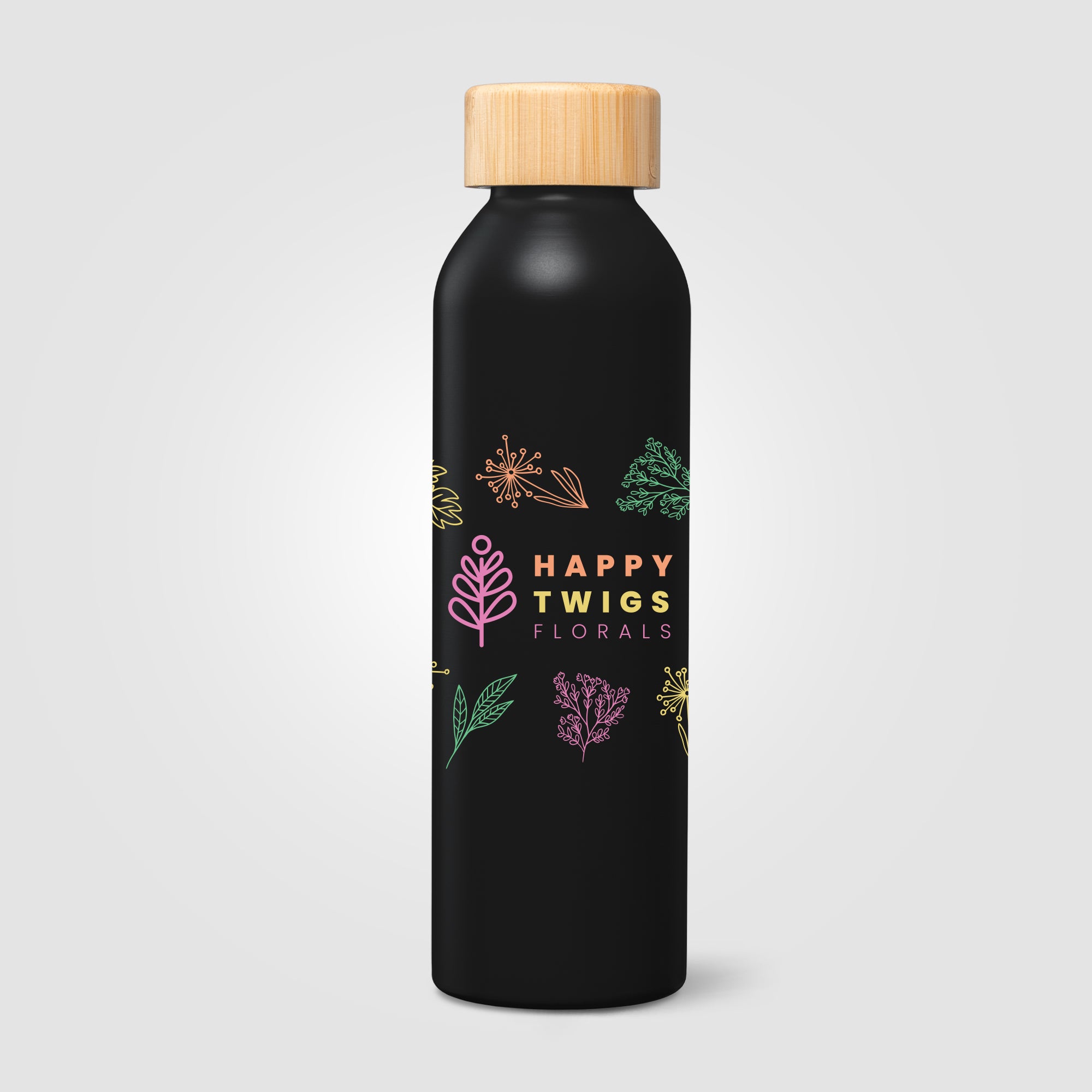 Eden Recycled Stainless Steel Bamboo Lid Water Bottle - 20 oz. - ColorJet