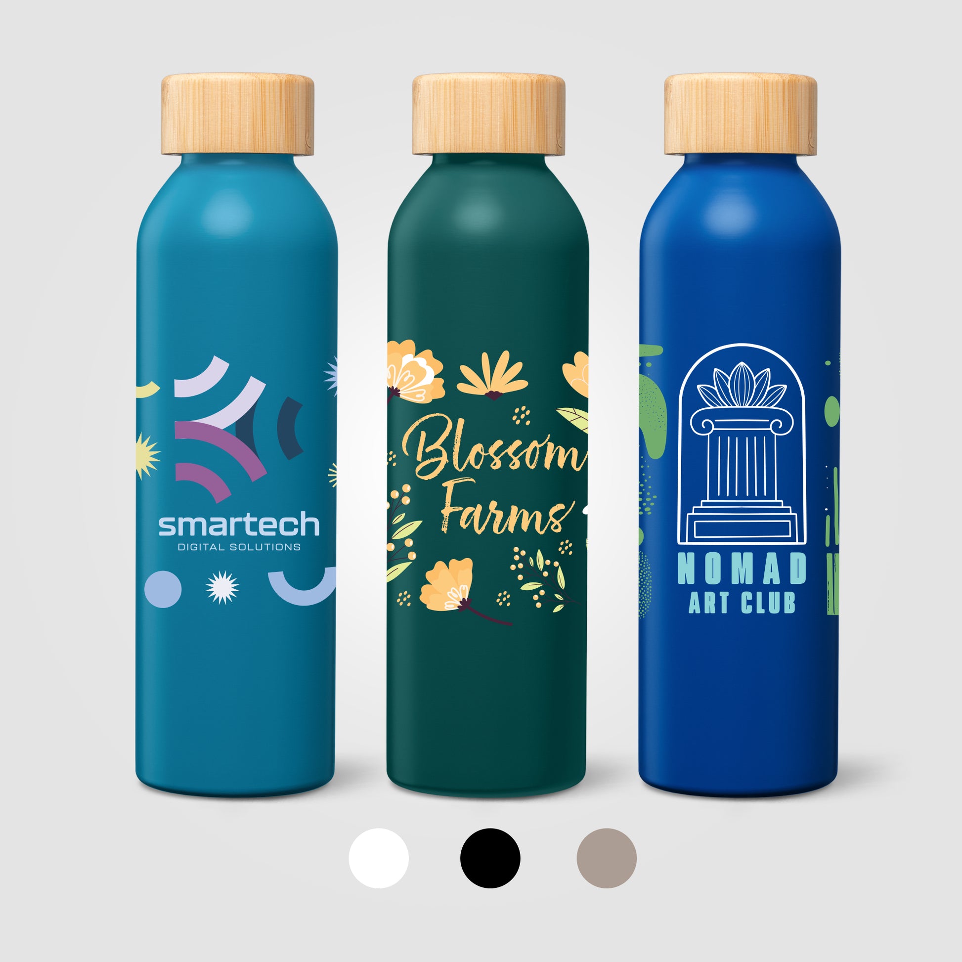 Image of the Eden Recycled Stainless Steel Bamboo Lid Water Bottle - 20 oz. - ColorJet promotional product, SKU WKA-C.