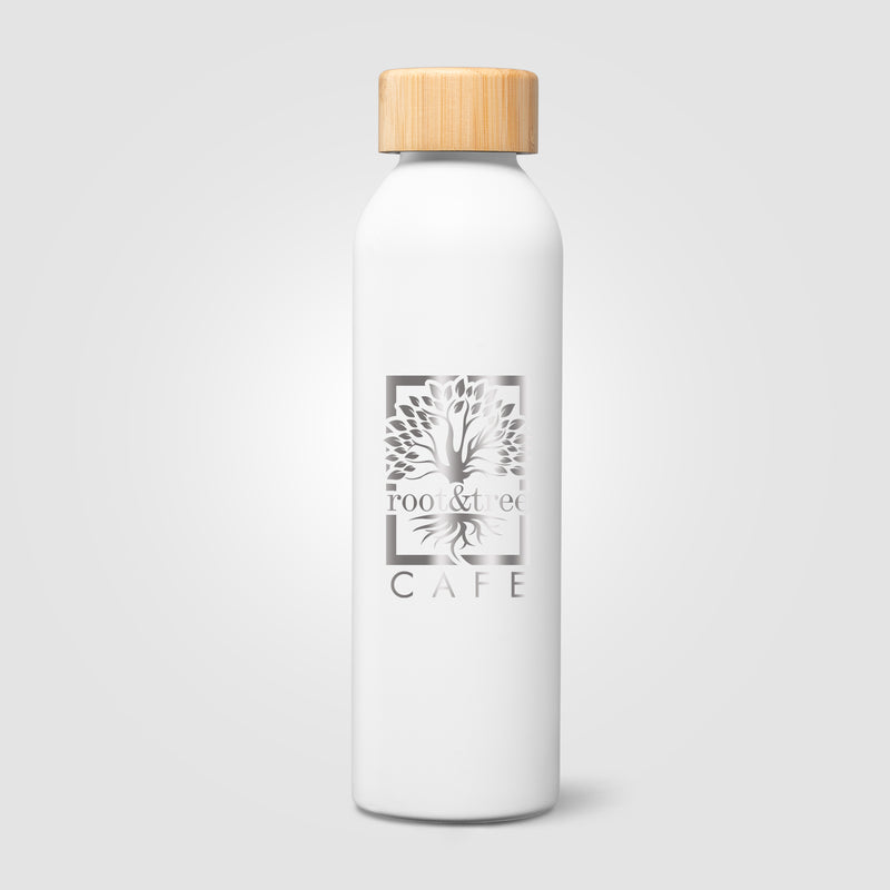 Eden Recycled Stainless Steel Bamboo Lid Water Bottle - 20 oz. - Laser Engraved-zoom-