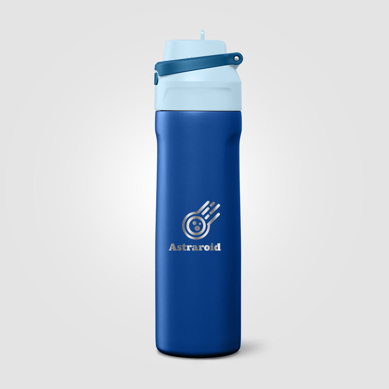Lynk Recycled Stainless Steel Straw-Lid Leakproof Bottle - 23oz - Laser Engraved-zoom-