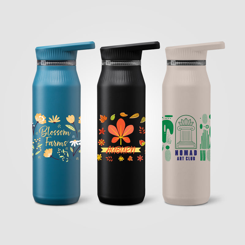 Majesty Recycled Stainless Steel Dual-Lid Handle Bottle - 25 oz. - ColorJet-zoom-