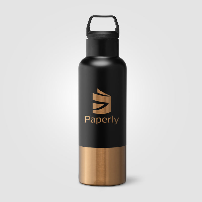 Auric Recycled Stainless Steel Vacuum Insulated Bottle - 22.5 oz. - Laser Engraved-zoom-