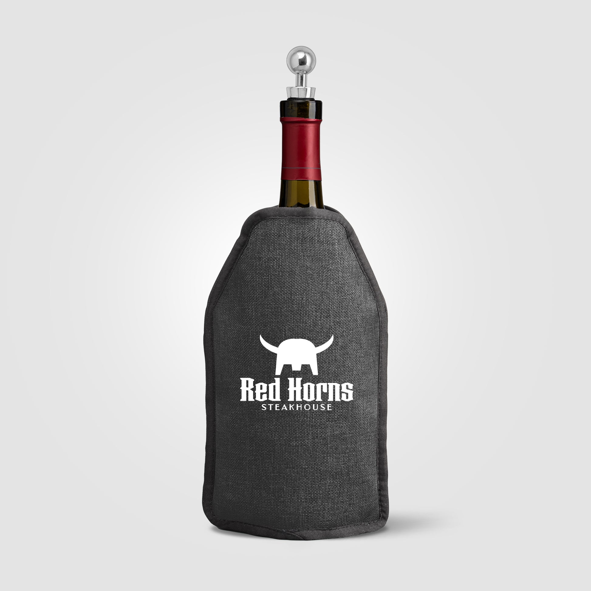 Image of the Nest Recycled Polyester Heathered Wine Bottle Cooler – 6.4 x 8.9" promotional product, SKU YCV.