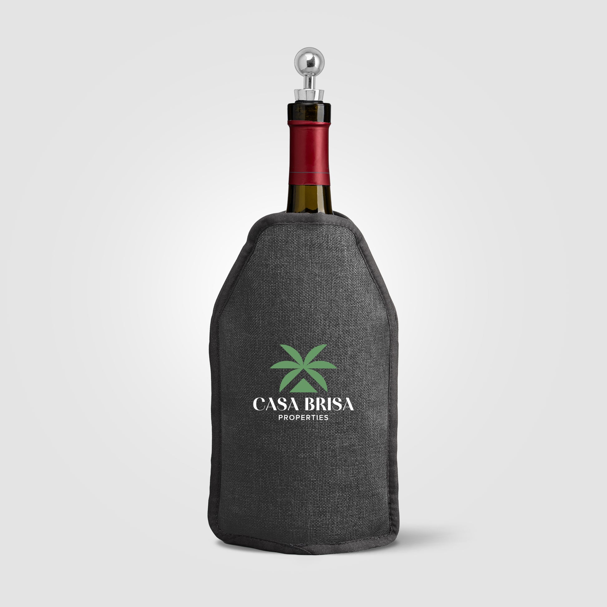 Image of the Nest Recycled Polyester Heathered Wine Bottle Cooler – 6.4 x 8.9" -Heat Transfer promotional product, SKU YCV-T.